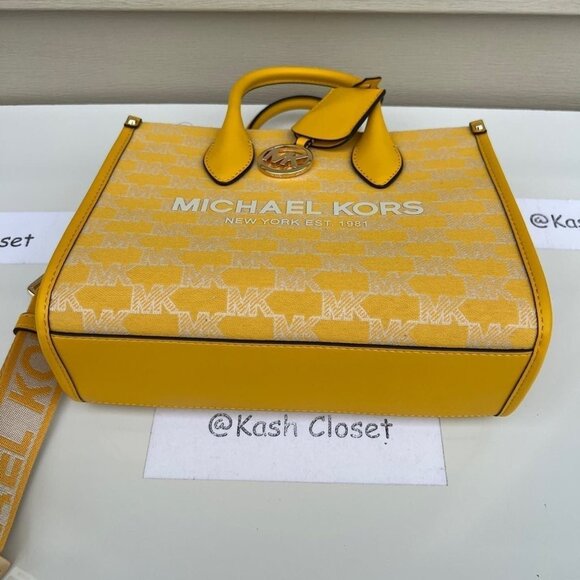 Michael Kors tote mirella small shopper top zip handbag crossbody bag butter - Picture 6 of 12